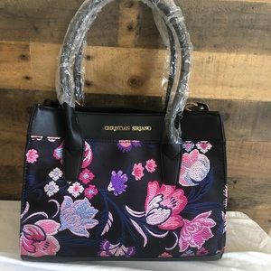 Black Floral Purse